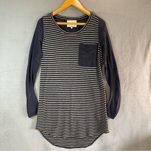 3.1 Phillip Lim Wool Silk Blend Striped Tunic Dress XS Grey Navy Layering Fall